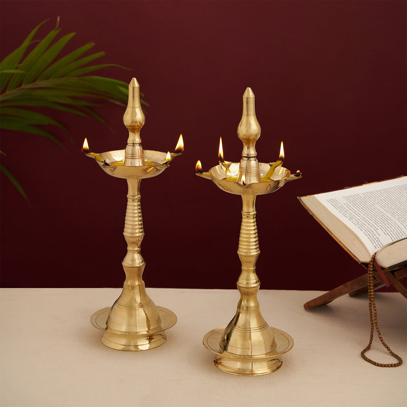 Brass Kerala Samay Oil Lamp or Diya 34 cm / 13 Inch single piece