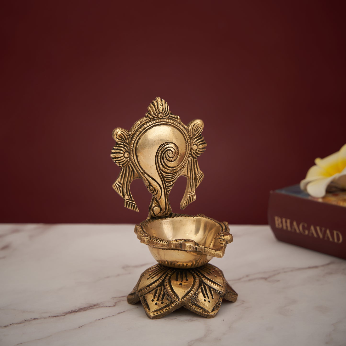 Brass Shank/Sangu Diya Single Wick