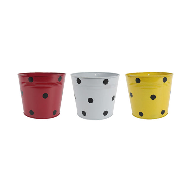 Metal Dotted Planters Pot Set of 3