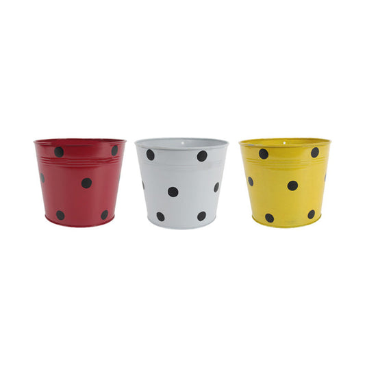 Metal Dotted Planters Pot Set of 3