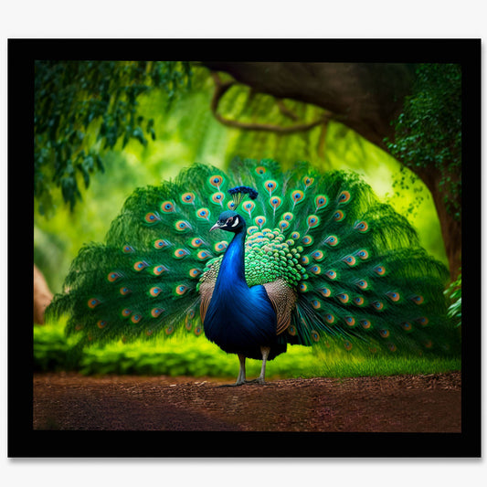 Vastu Shubharambh- Dancing Peacock Wall Frame For Home, Living Room, Office Decor and Vastu Remedy