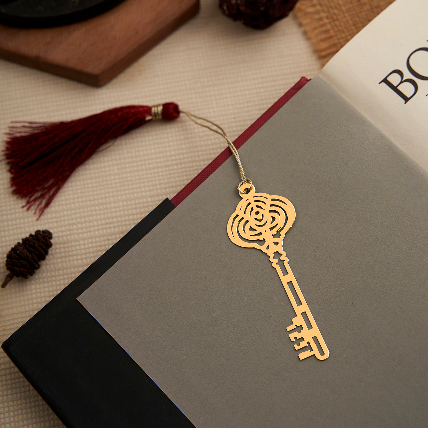 Brass Key Design Bookmark