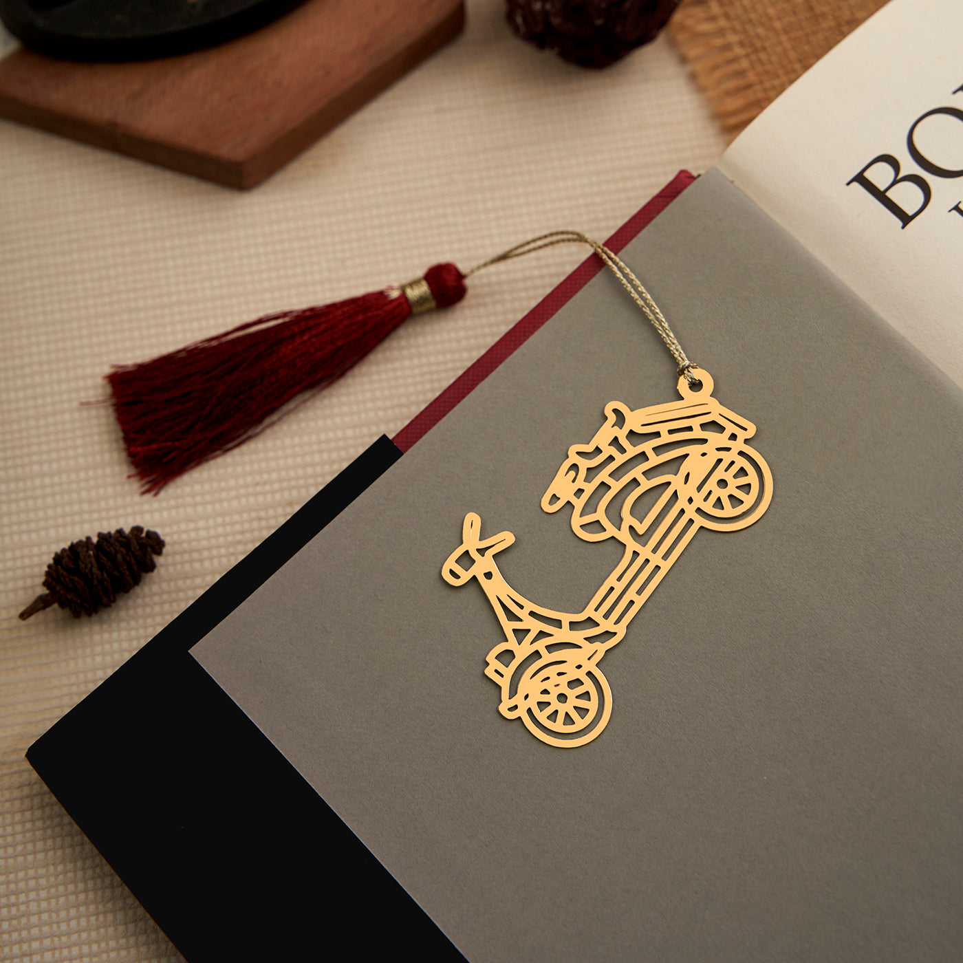 Brass Scooter Design Bookmark