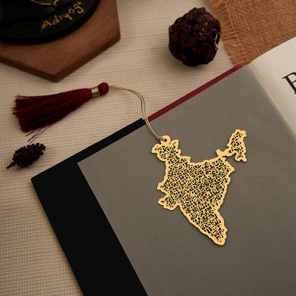 Brass India Map Design Bookmark