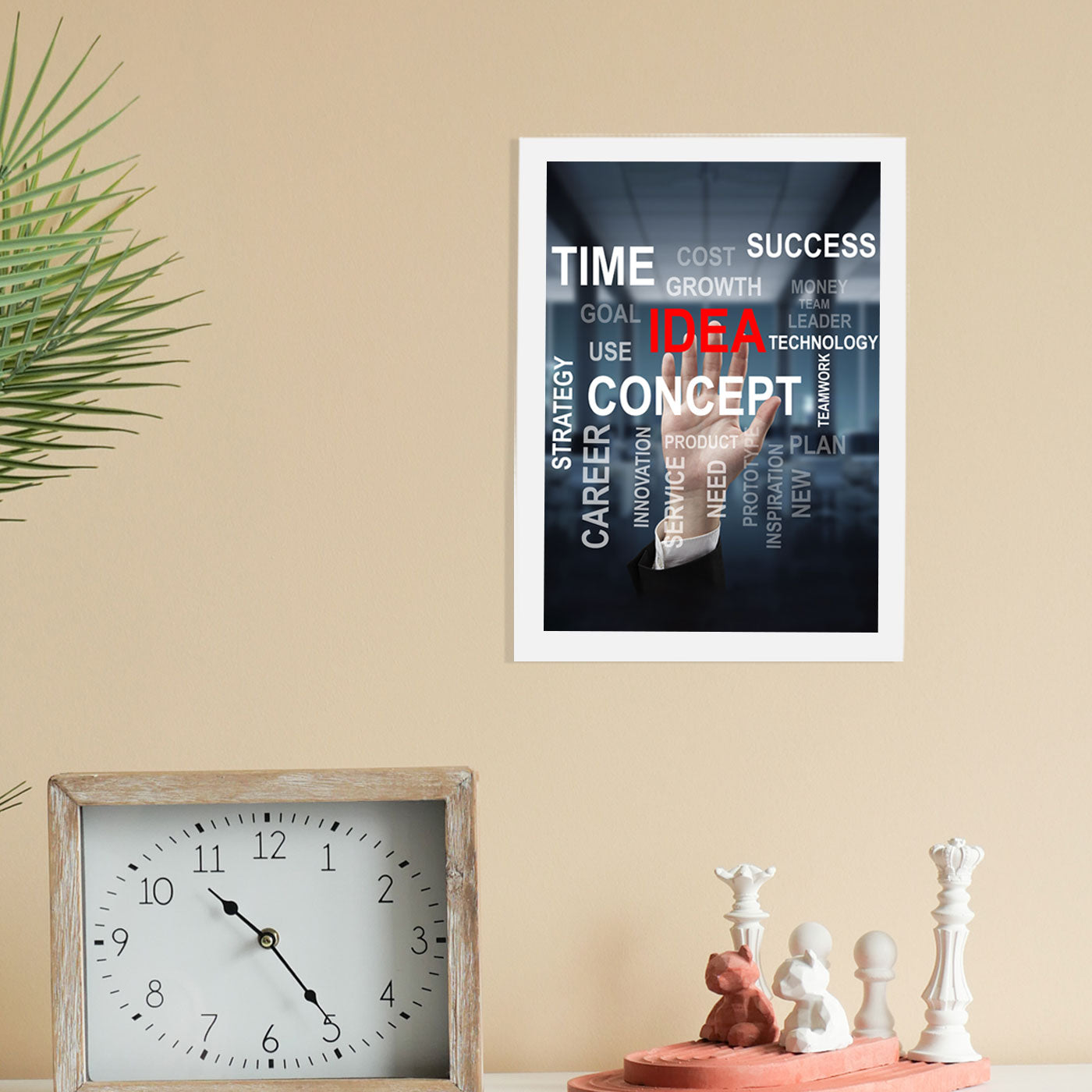 Time Idea Concept Wall Frame For Home Decor,Living Room, Study Room, Office Decor