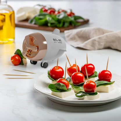 Plastic Toothpick Dispenser with 350 Toothpicks for Kitchen & Restaurant (White)
