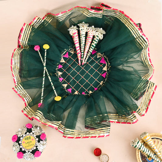 Mehndi Frill Platter_Dark Green