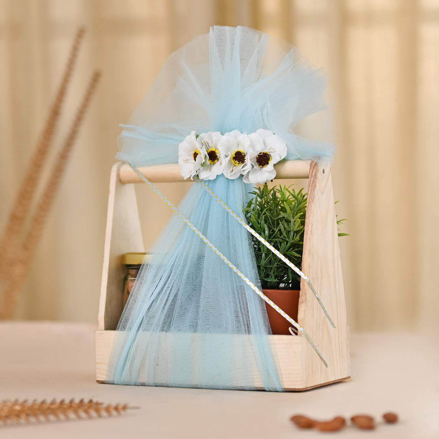 Wooden Basket for Gift Hamper Fancy Handmade Basket ideal for Wedding Gifting,Birthday Gift Thanks