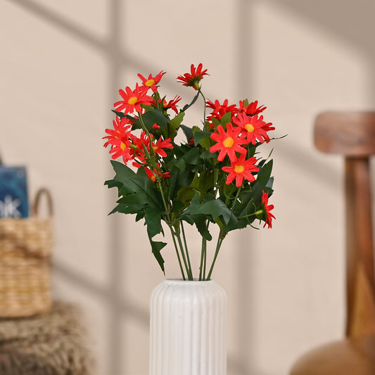  Set of 1 Artificial Flowers Bunches (Without Vase)Red