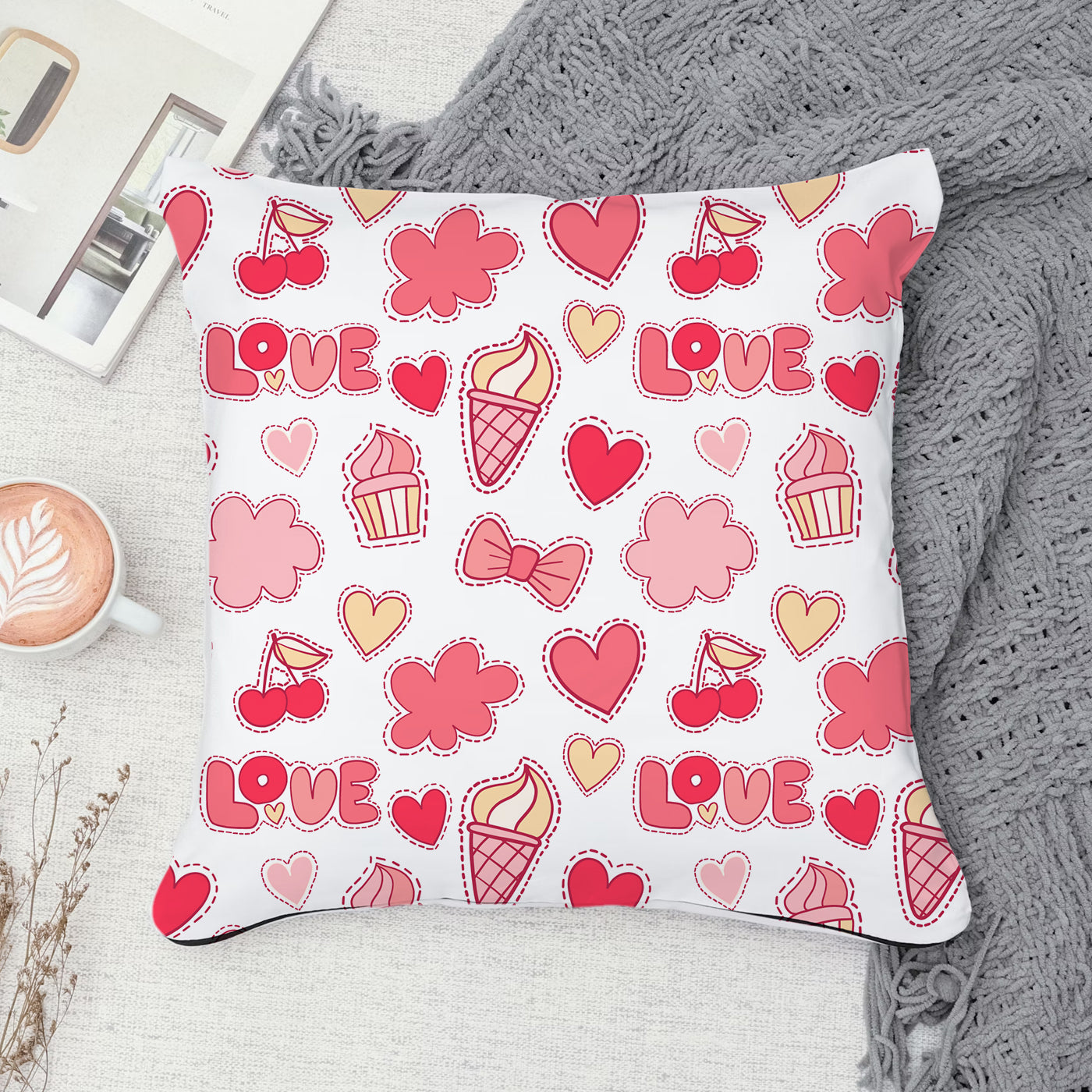 Set of 2 Printed Cushion And Mug Special Unique Birthday, Wedding, Anniversary Gifts