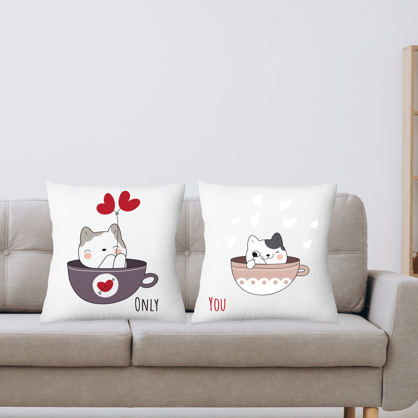 Set of 2 Printed Cushion Special Unique Birthday, Wedding, Anniversary Gifts