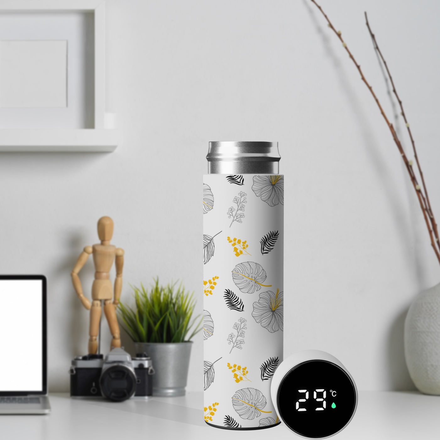 Water Bottle with LED Temperature Display for Men & Women & Kids