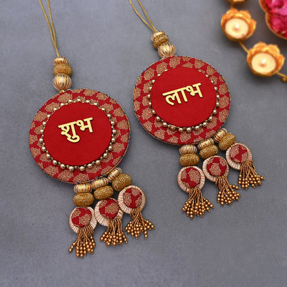 Shubh Labh Door Reversible double sided hanging Latkan for Diwali (Set of 2)