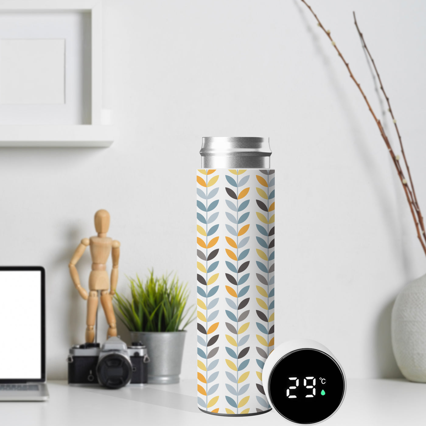 Water Bottle with LED Temperature Display for Men & Women & Kids