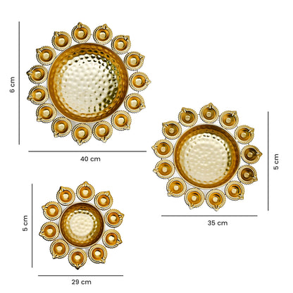 Deepam Round Shaped Urli for Home , Office ,Festival Decors |,Gifting  (Set Of 3)