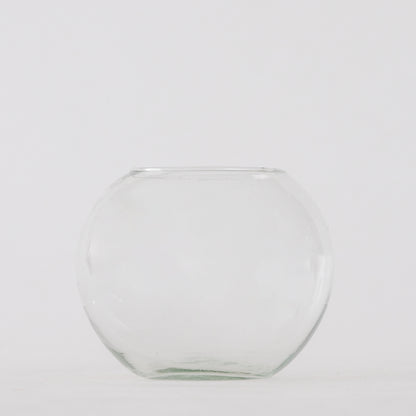 Florence  Round Decorative Transparent Glass Vase For Home Office Decor