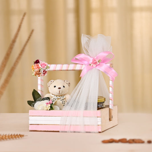 Wooden Basket for Gift Hamper Fancy Handmade Basket ideal for Wedding Gifting,Birthday Gift Thanks(GH-006)