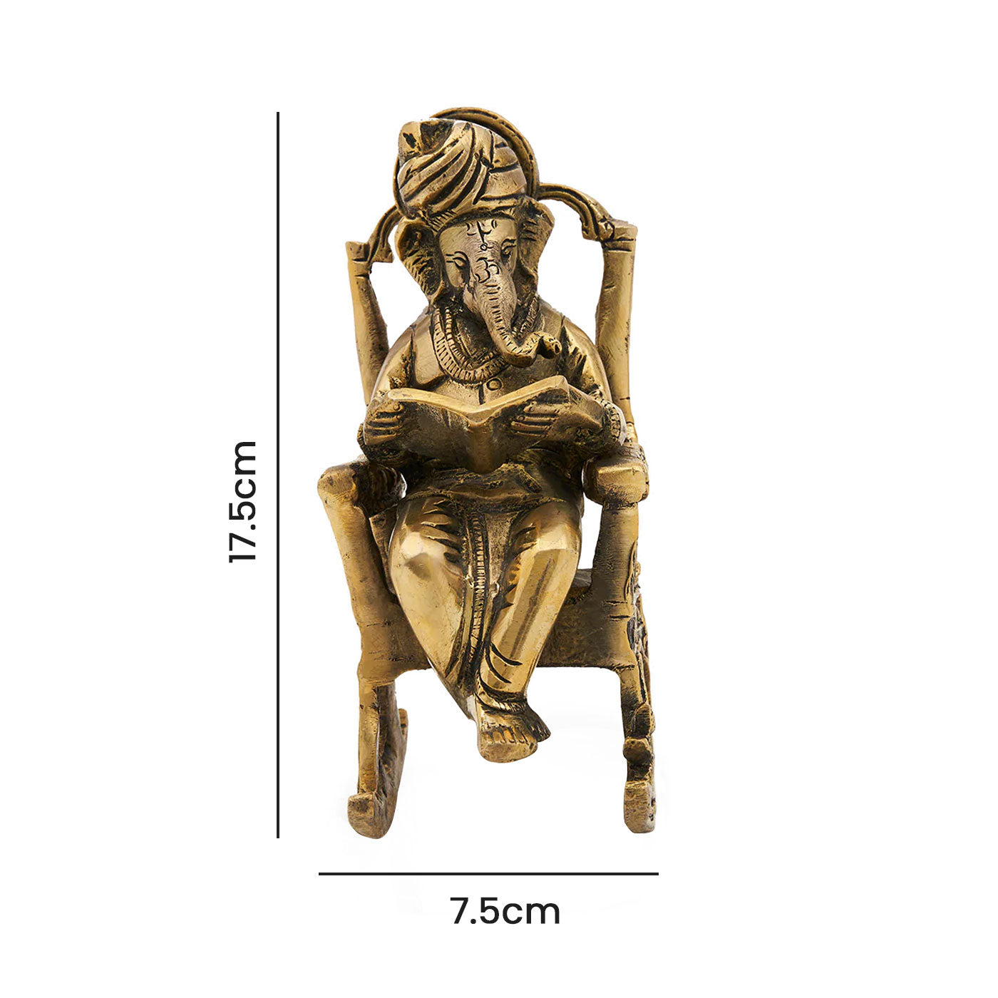 Brass Lord Pagdi Ganesha Statue/Idol For Home Temple & Office