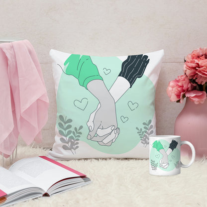 Set of 2 Printed Cushion And Mug Special Unique Birthday, Wedding, Anniversary Gifts