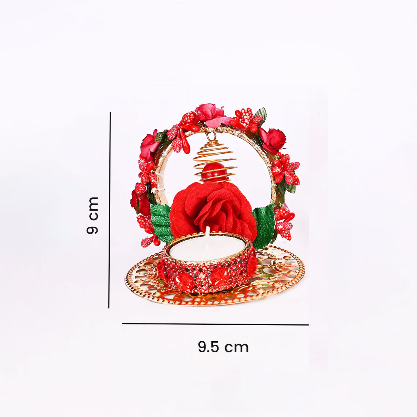 Rose Backdrop Tea-Light Holders Set of Two