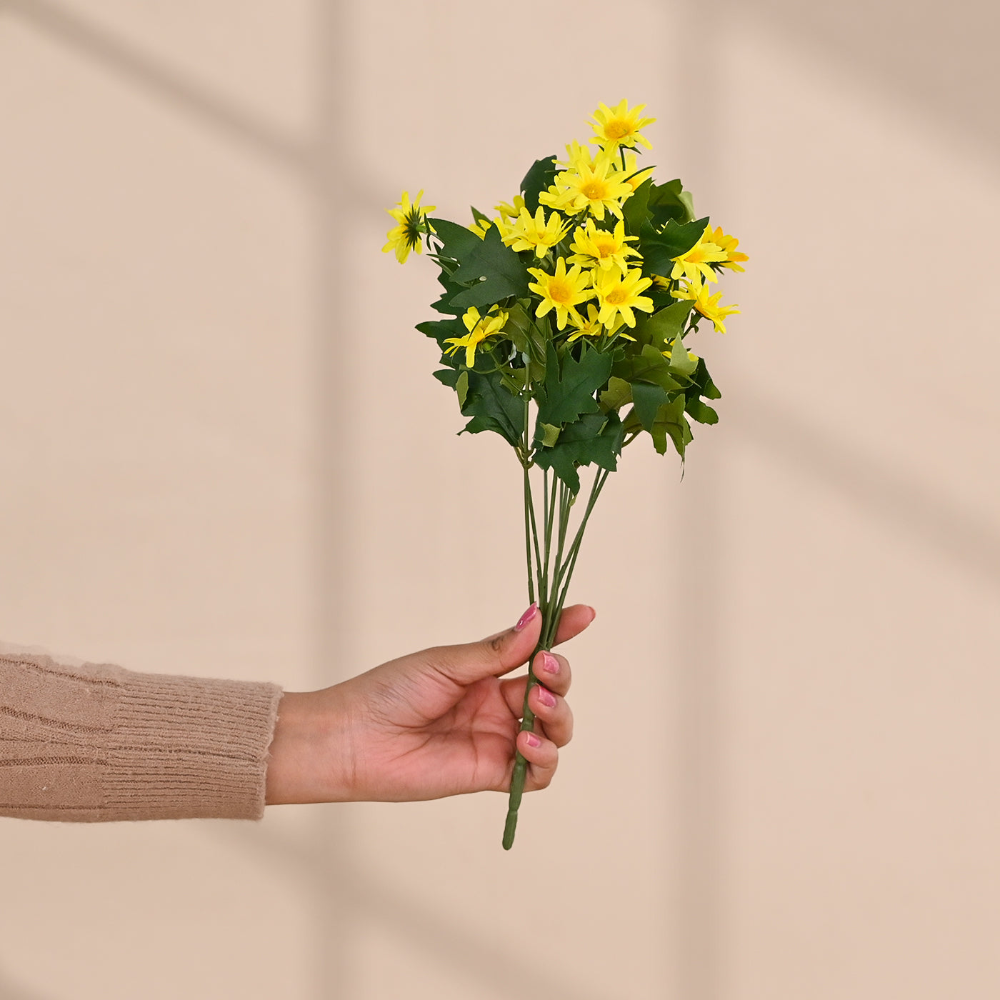  Set of 1 Artificial Flowers Bunches (Without Vase)Yellow