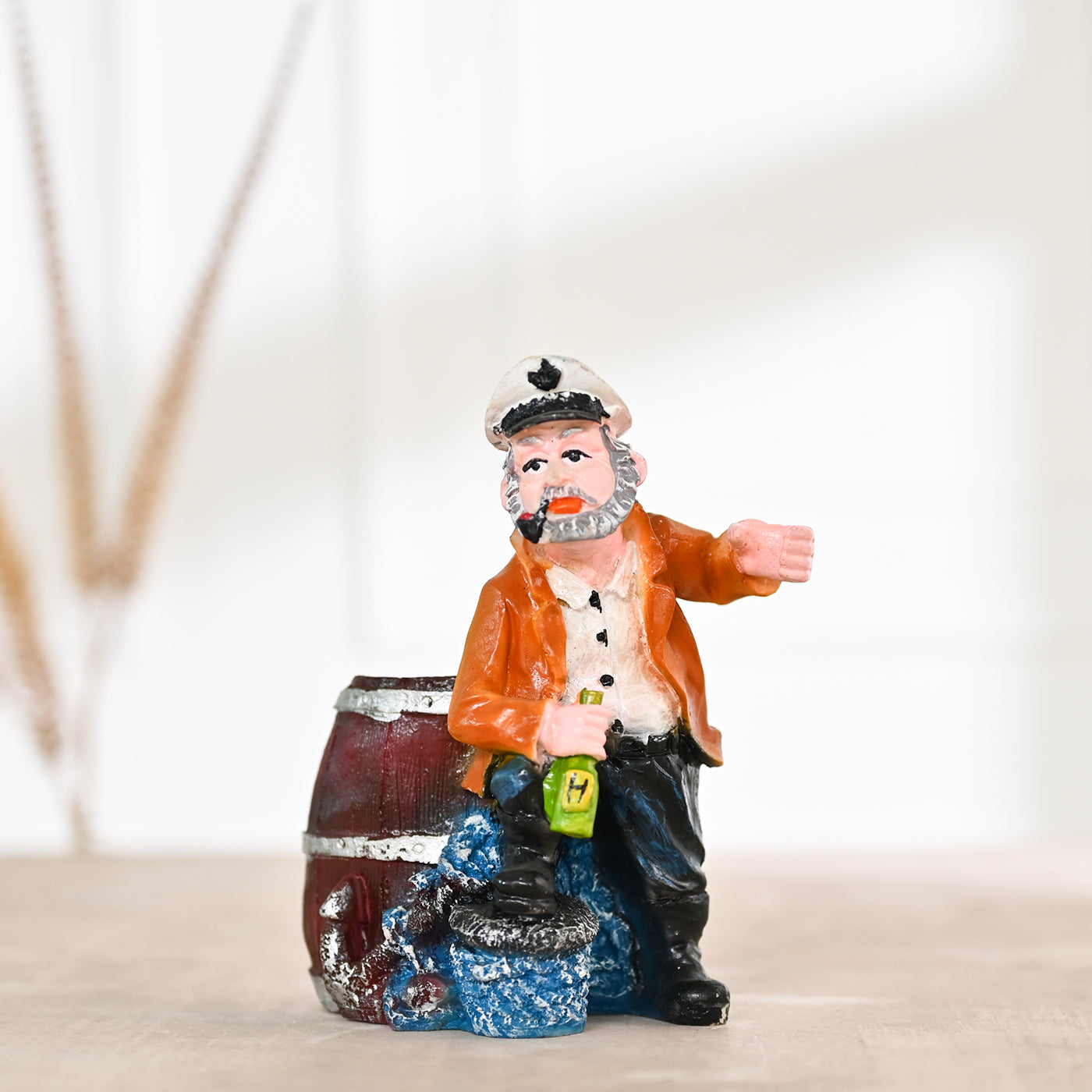 Resin Wine,Beer Bottle Stand Statue Wine Bottle and Glass Holder Showpiece(Multicolor)