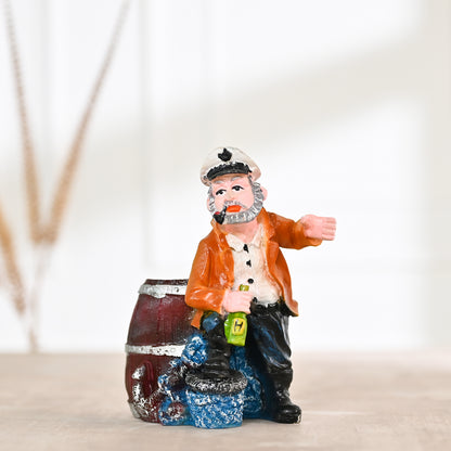 Resin Wine,Beer Bottle Stand Statue Wine Bottle and Glass Holder Showpiece(Multicolor)