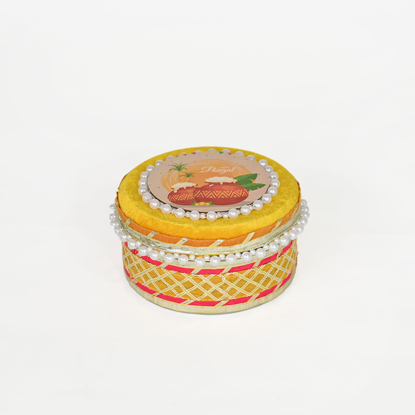 Happy Pongal Sweet Box,Dry Fruit Box with Lid, Return Gifts for Pooja, Serving Bowls