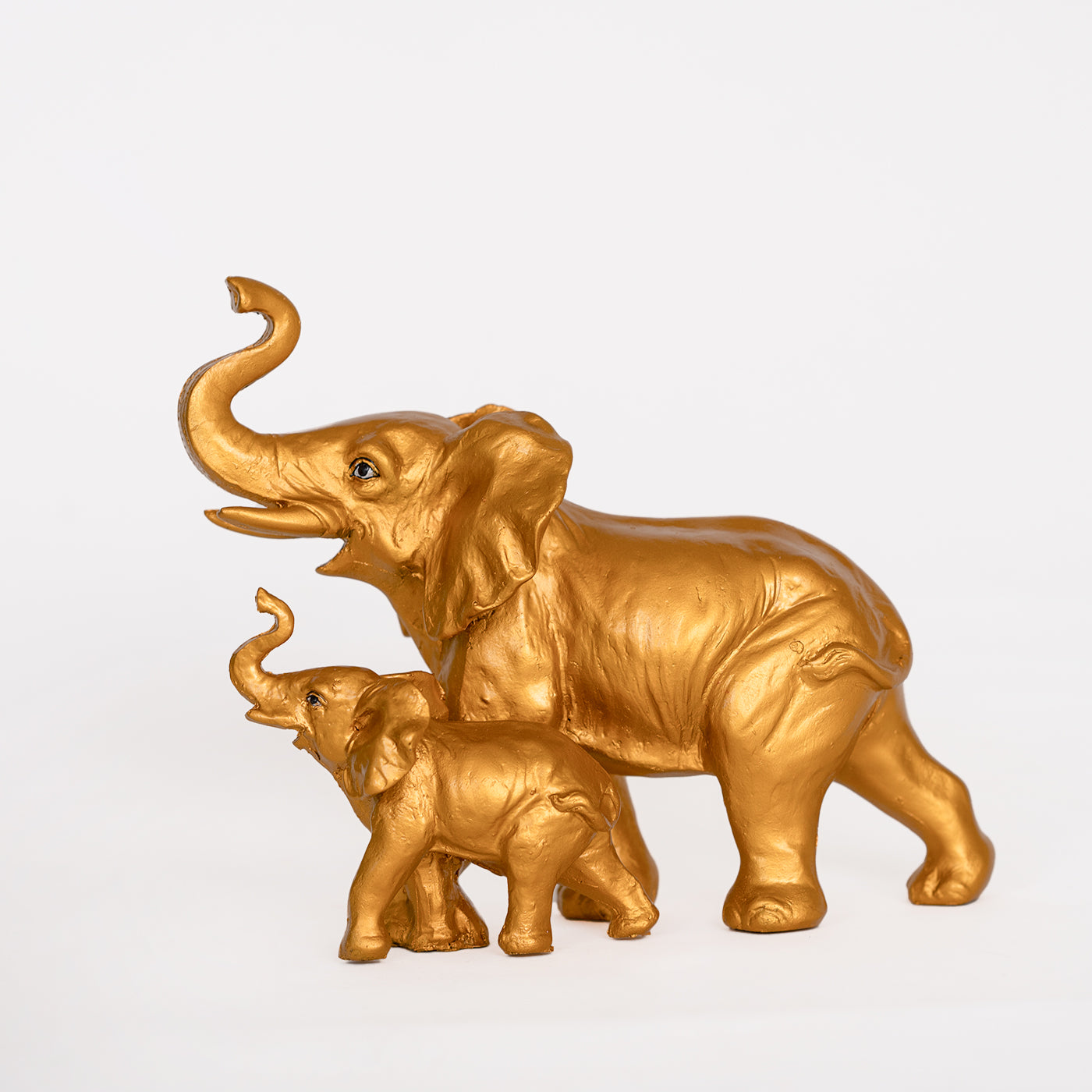 Guardian Elephant Gold Polyresin Figurine
