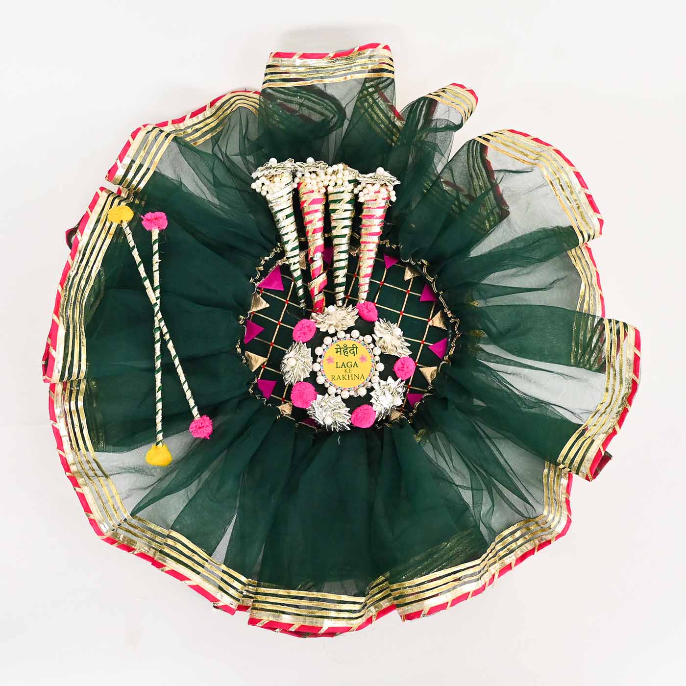 Mehndi Frill Platter_Dark Green