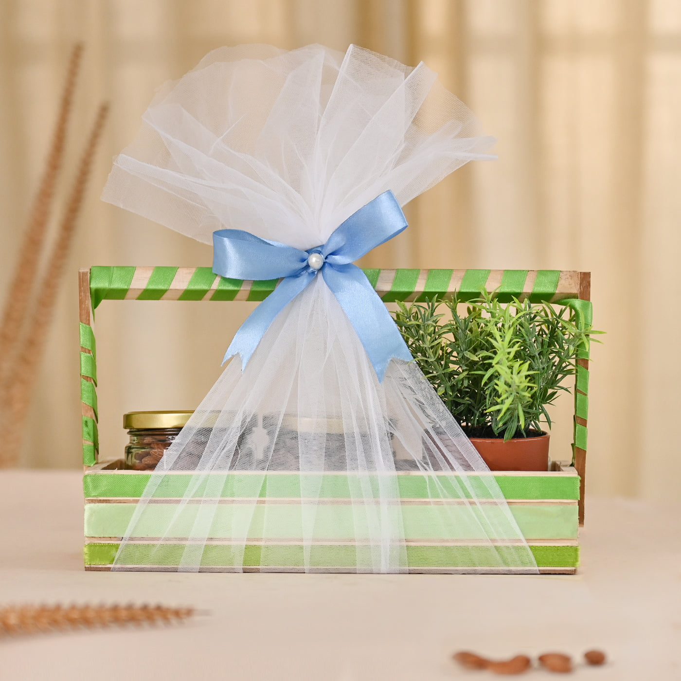 Wooden Basket for Gift Hamper Fancy Handmade Basket ideal for Wedding Gifting,Birthday Gift Thanks(GH-003)