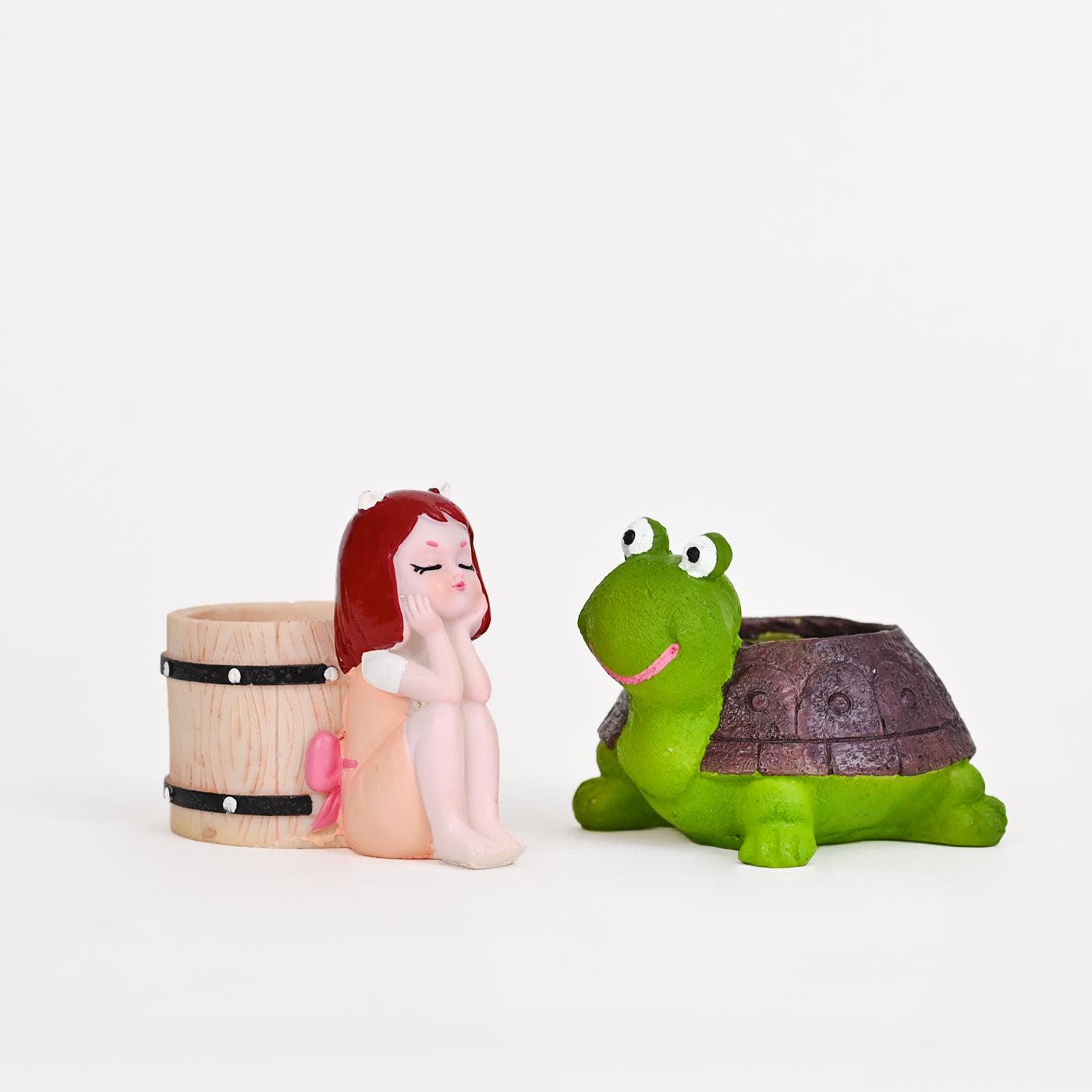 Cute Tortoise and Cute Girl Succulent Planter For Home Garden Office Desktop