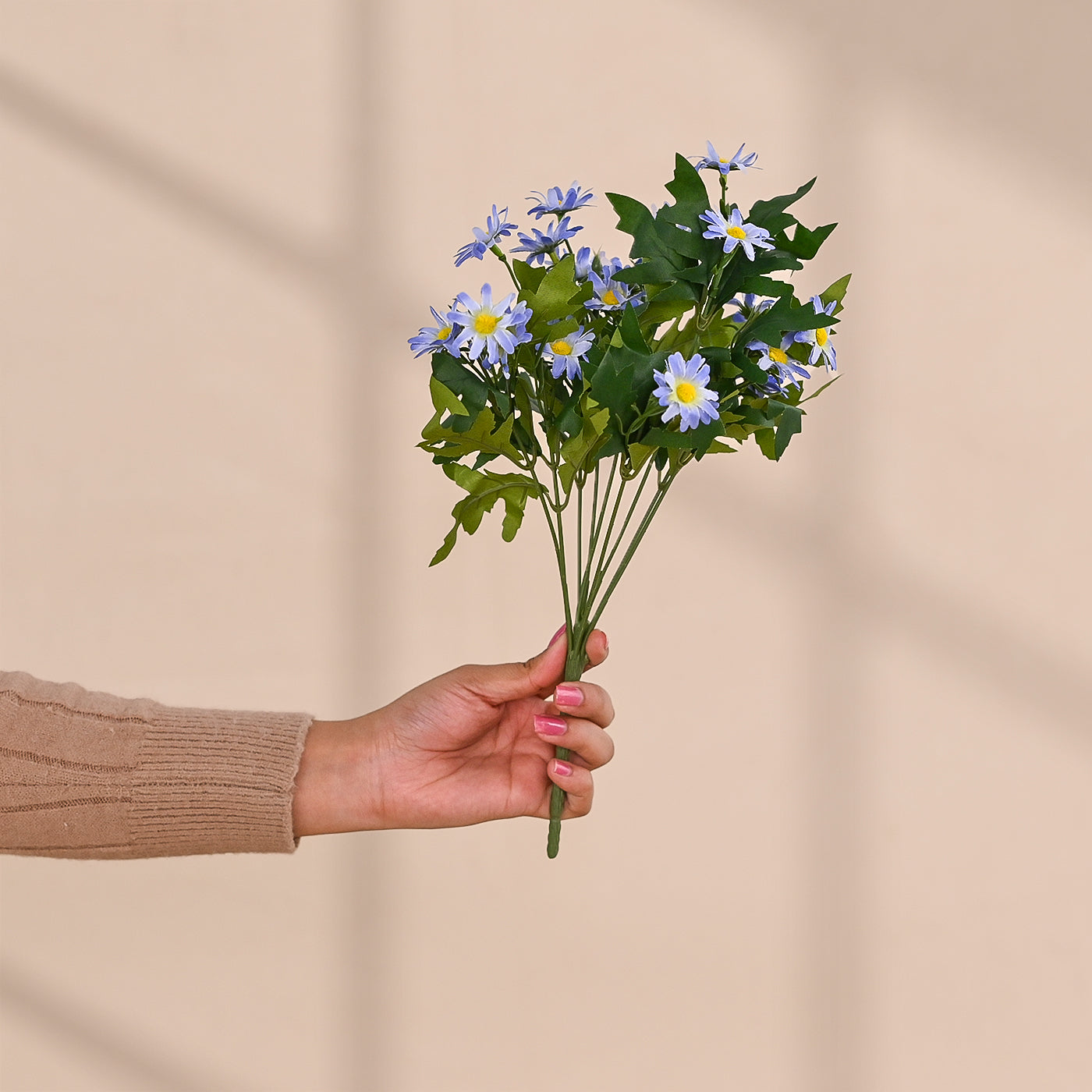  Set of 1 Artificial Flowers Bunches (Without Vase)Blue