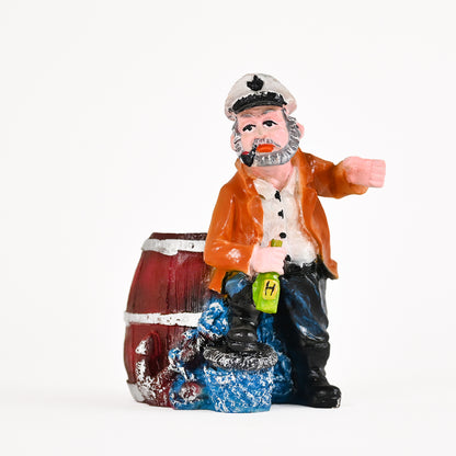 Resin Wine,Beer Bottle Stand Statue Wine Bottle and Glass Holder Showpiece(Multicolor)