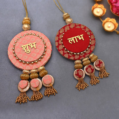 Shubh Labh Door Reversible double sided hanging Latkan for Diwali (Set of 2)