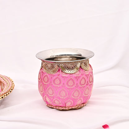 Handcrafted Karwa Chauth Thali Set -Pink