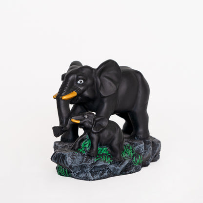 Guardian Elephant Black Polyresin Figurine
