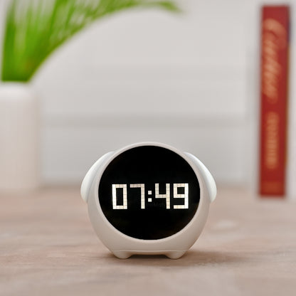 Cute Digital Emoticon Alarm Clock for kids & gifting purposes- White