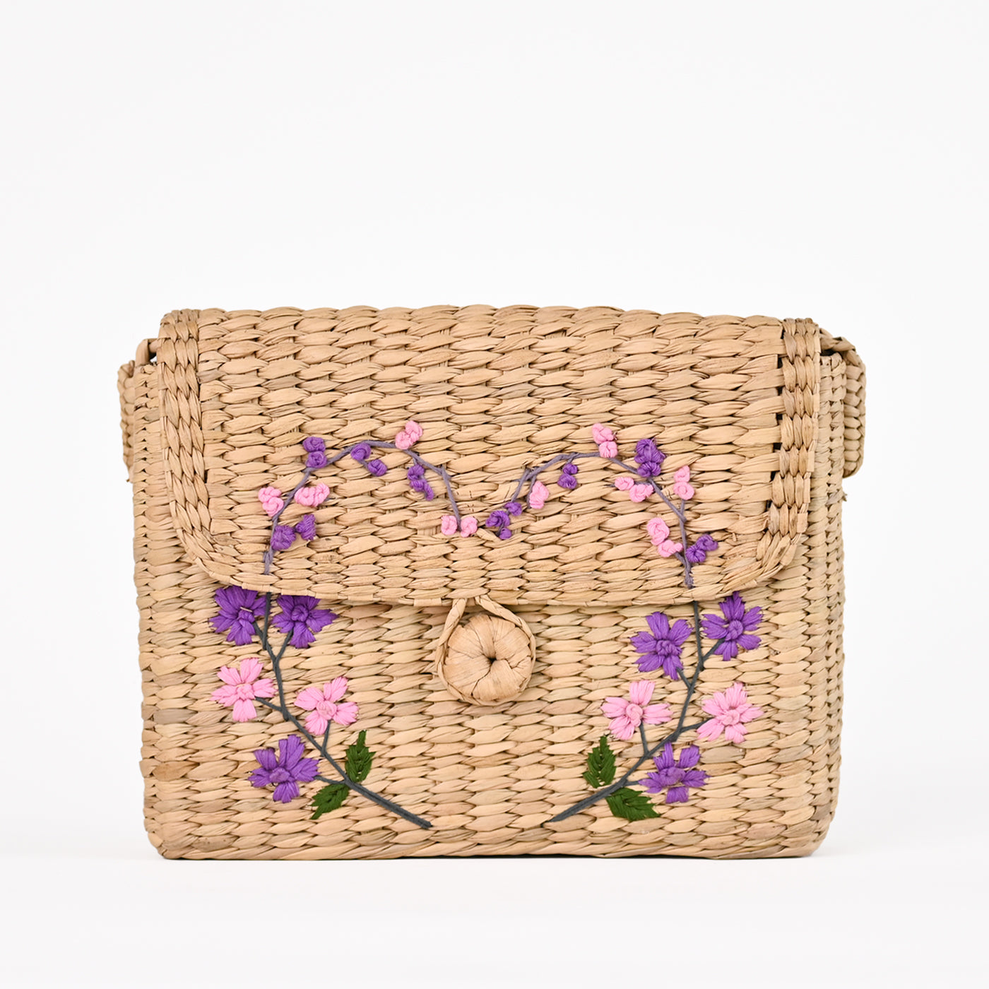 Embroidered Shoulder Bag |Cane Handbag for women