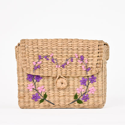 Embroidered Shoulder Bag |Cane Handbag for women