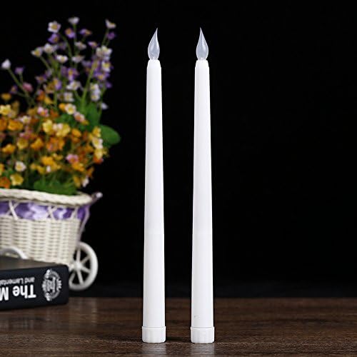 Pack of 6 Candle for Dinner, Flickering Flameless Tapered Candles,Battery Operated LED Centerpieces Table Settings Weddings Birthday Parties