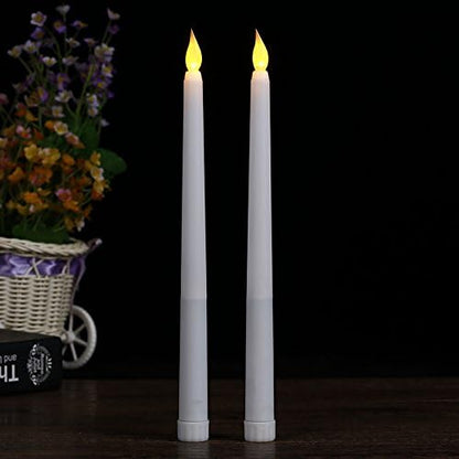 Pack of 6 Candle for Dinner, Flickering Flameless Tapered Candles,Battery Operated LED Centerpieces Table Settings Weddings Birthday Parties