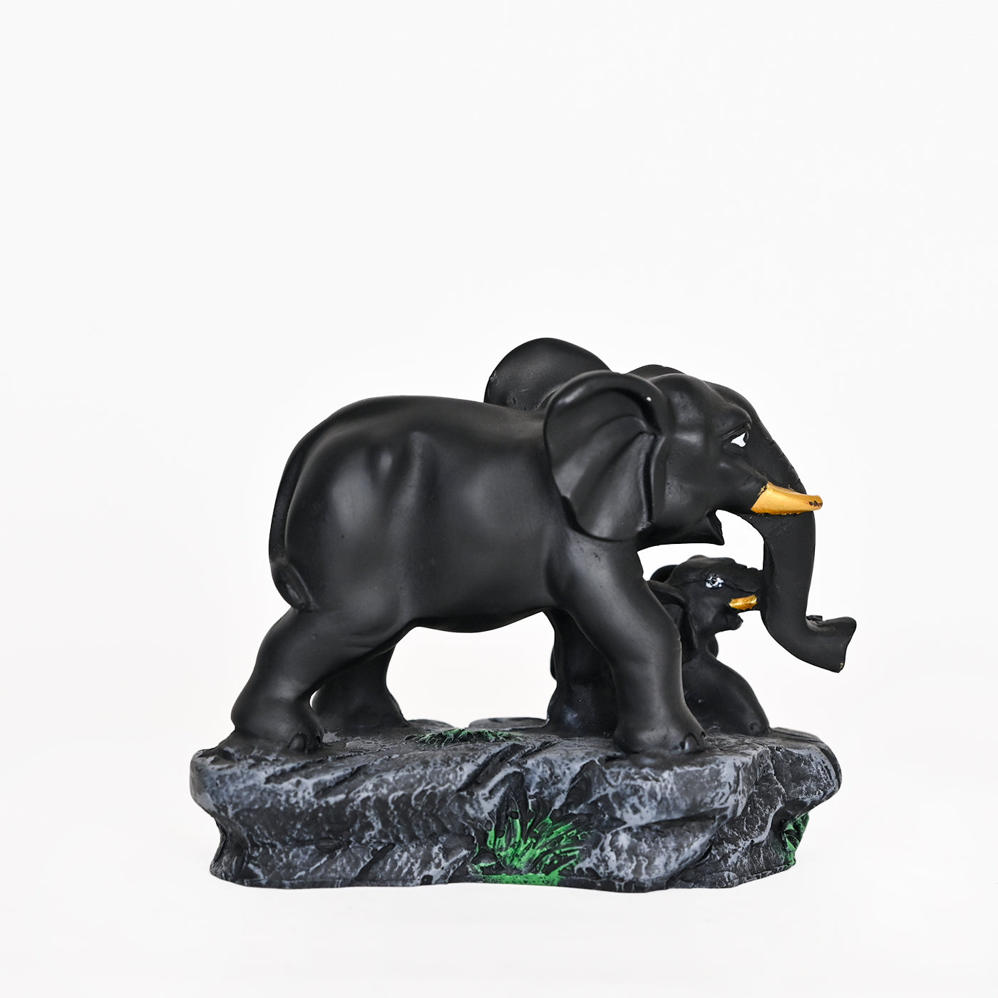 Guardian Elephant Black Polyresin Figurine