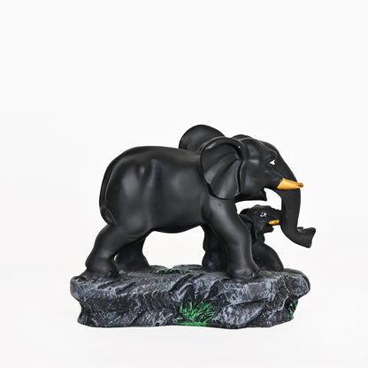 Guardian Elephant Black Polyresin Figurine