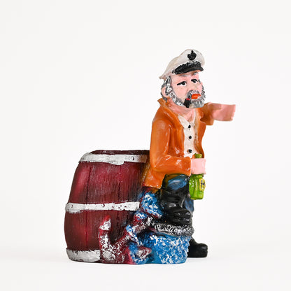 Resin Wine,Beer Bottle Stand Statue Wine Bottle and Glass Holder Showpiece(Multicolor)