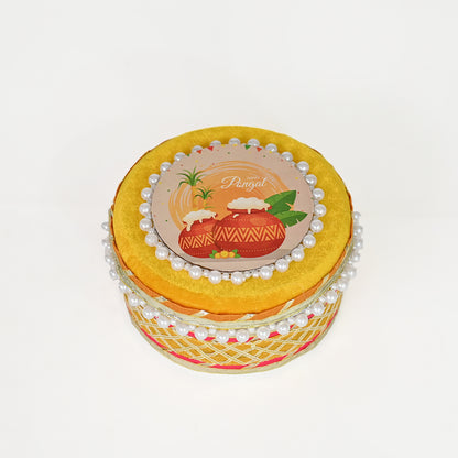 Happy Pongal Sweet Box,Dry Fruit Box with Lid, Return Gifts for Pooja, Serving Bowls