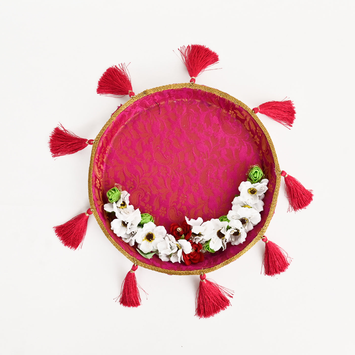 Floral Mehndi Platter - Dark Pink
