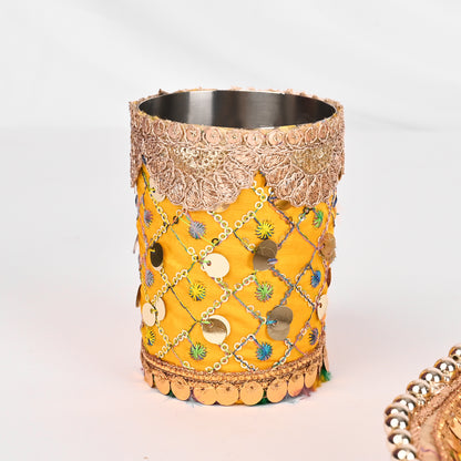 Karwa Chauth Thali Set - Yellow
