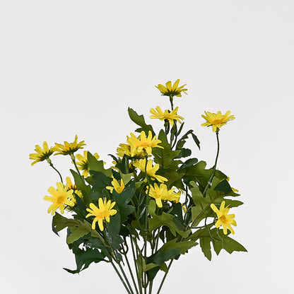 Set of 1 Artificial Plant & Flower Bush in Pot (Yellow)