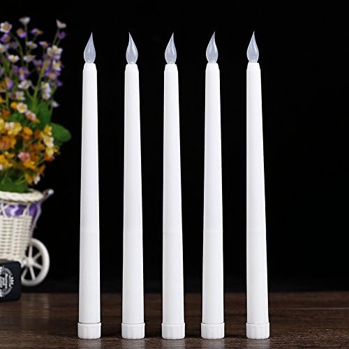 Pack of 6 Candle for Dinner, Flickering Flameless Tapered Candles,Battery Operated LED Centerpieces Table Settings Weddings Birthday Parties